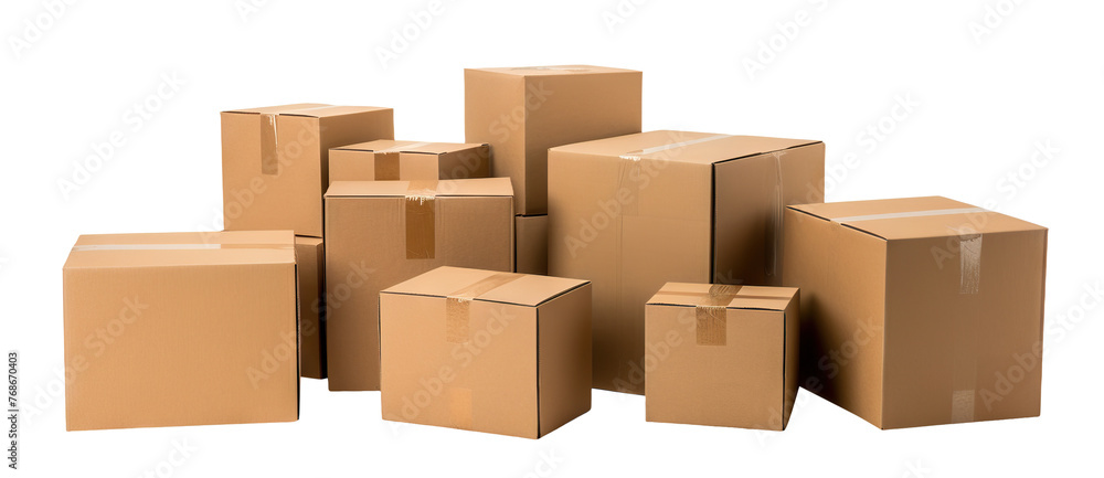 Cardboard boxes, cut out