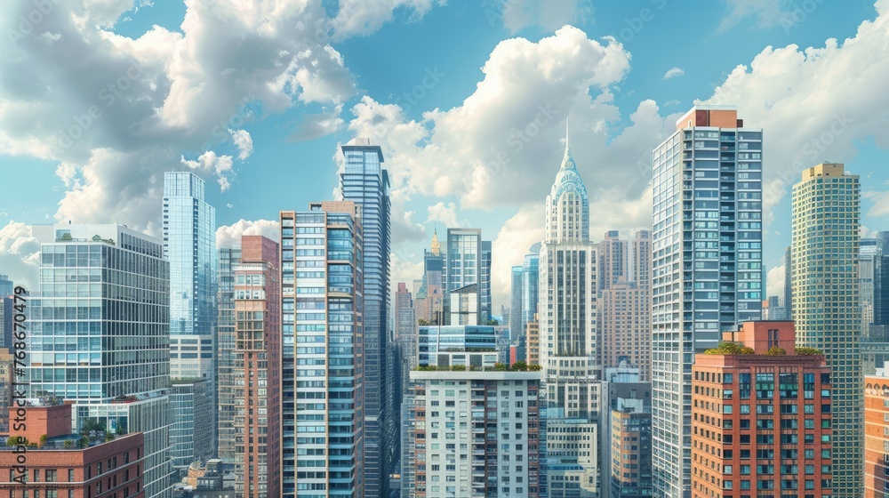 Obraz premium skyscrapers in business environment