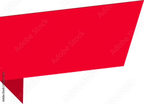 Free Download Red banner label for advertising, paper text box, cutout, isolated. - GFXLoad