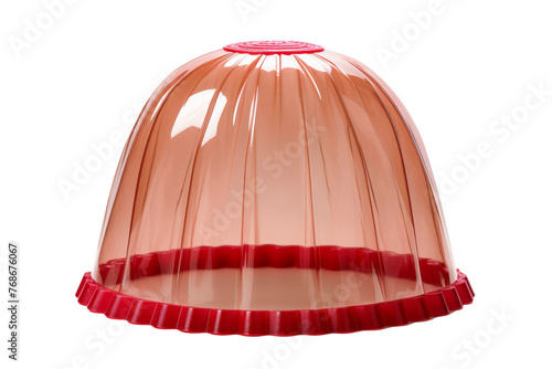 Scarlet Sentinel: A Vibrant Red Plastic Dome Against a Clean White Background. On a White or Clear Surface PNG Transparent Background. photo