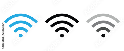 Set wifi icon,Wireless internet sign isolated on white background, flat style, vector illustration