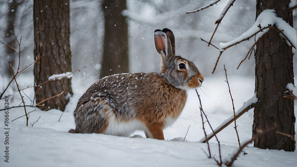 Obraz premium rabbit in the snow