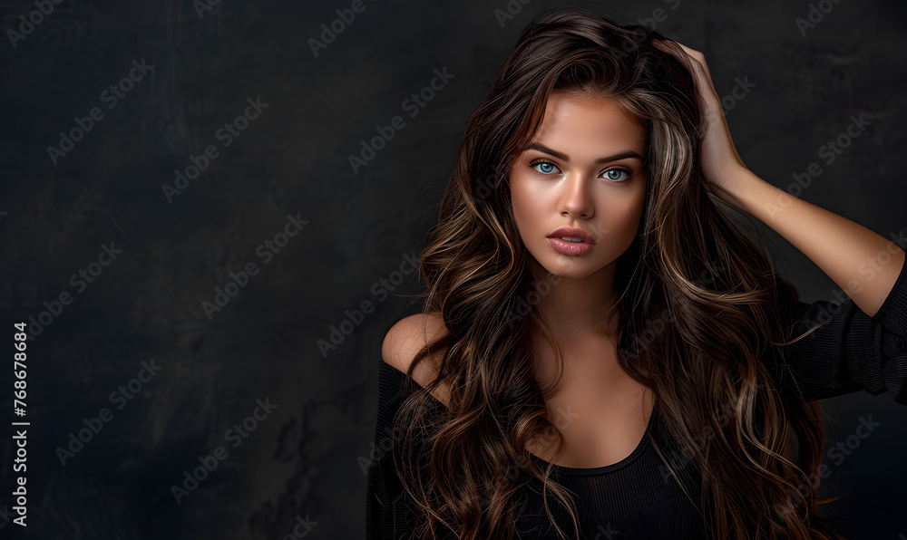 Fototapeta premium hair fashion woman in studio