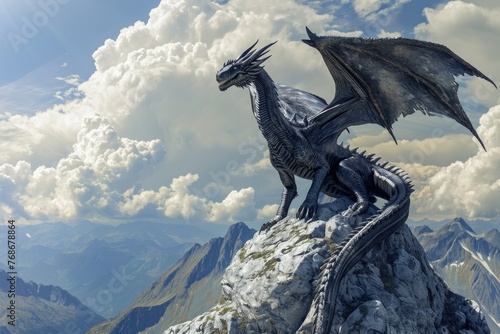 A huge aggressive mystical dragon © eartist85
