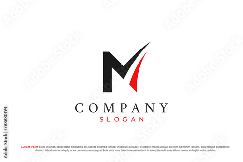 letter m whoosh modern logo photo