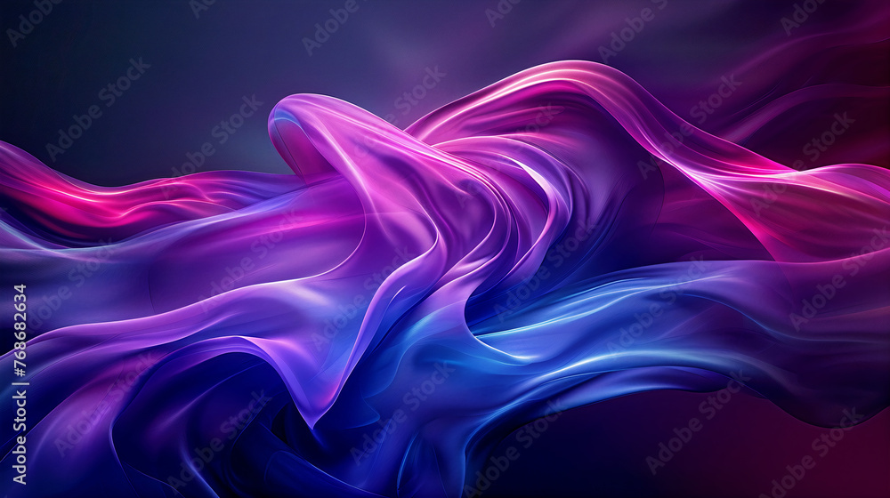 Abstract purple and blue background with curved lines, effect and feeling of movement. Generative AI Abstract purple and blue background with curved lines, effect and feeling of movement. Generative AI