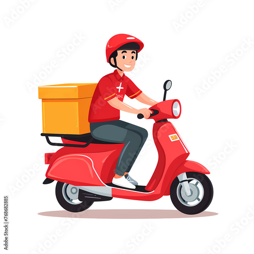 Food delivery man riding a scooter © Ashiyana