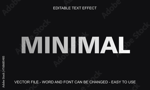 Editable text effect minimalist style