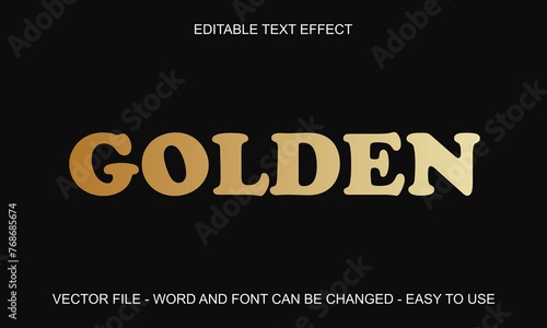  Editable text effect golden mock up