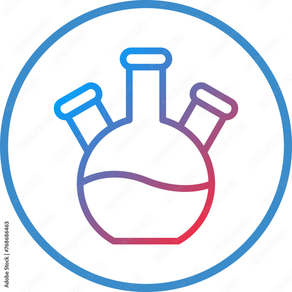 Vector Design Three Neck Flask Icon Style Vector Design Three Neck Flask Icon Style