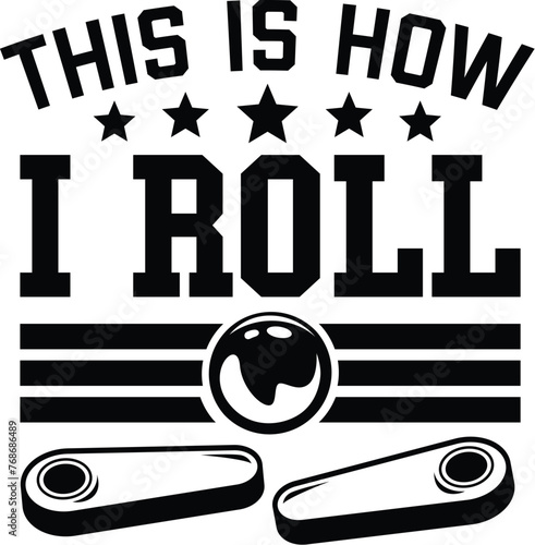 Pinball Vector Illustration Quote, Arcade, Game, Machine, Retro, Vintage