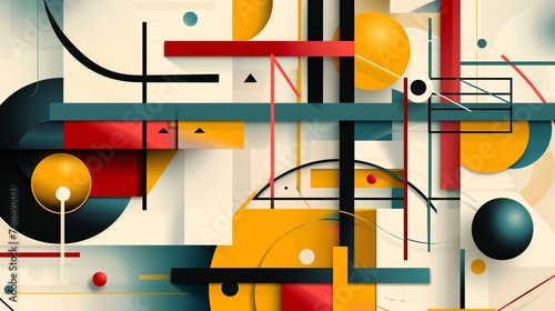  abstract background with colorful geometric shapes and lines