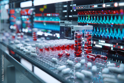 Explore the phases of clinical trials within a laboratory setting, focusing on medication development