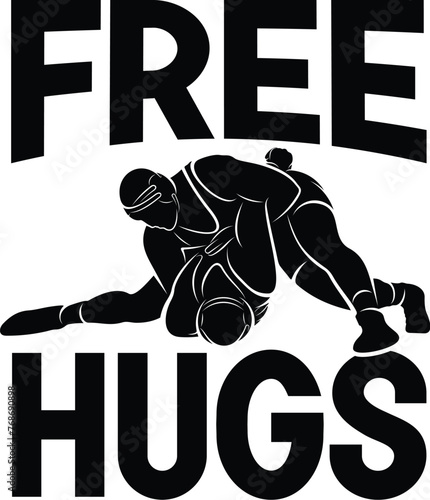 Funny Wrestling Vector, Wrestler Design, Wrestle Quote, Sport, Gappling