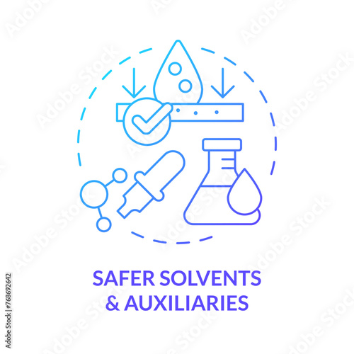 Safer solvents and auxiliaries blue gradient concept icon. Material safety, biodegradable materials. Round shape line illustration. Abstract idea. Graphic design. Easy to use presentation, article