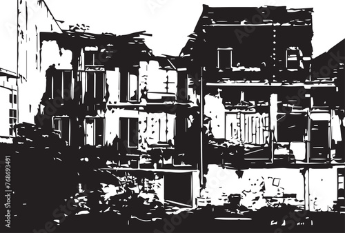 Urban Erosion: Grunge Buildings Texture