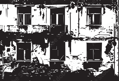 Urban Erosion: Grunge Buildings Texture