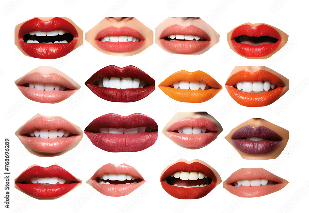 
Variation
2d




Cutout vintage magazine women's mouths collection isolated on white background
