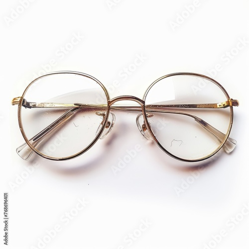 Vintage eyeglasses, isolated on white background, old, classic, retro, nostalgia, 60s, 70s, 80s, 90s, 2000s