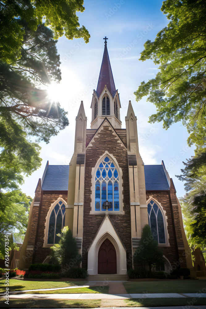 The Majestic Beauty and Timeless Elegance of an Episcopal Church Immersed in Nature's Embrace