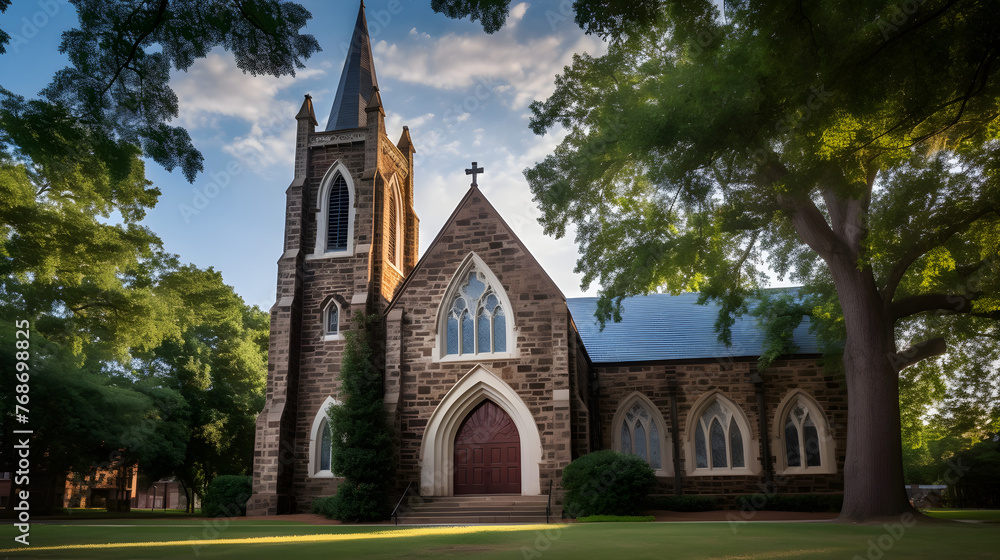 The Majestic Beauty and Timeless Elegance of an Episcopal Church Immersed in Nature's Embrace