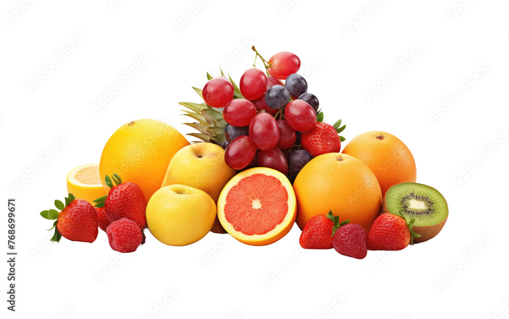 Juicy Fruits Assortment Isolated on Transparent Background Juicy Fruits Assortment Isolated on Transparent Background