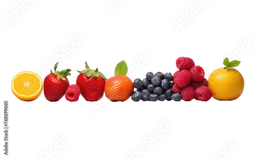 Colorful Fruits Selection Isolated on Transparent Background