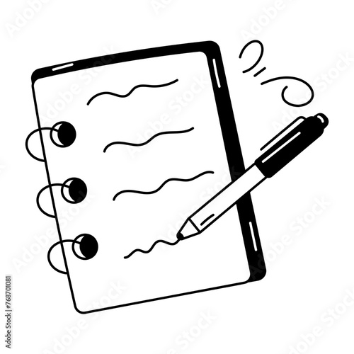 Latest line style icon of agenda 