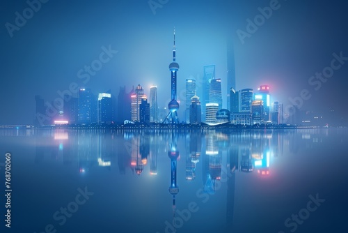 Shanghai Pudong Futuristic Skyline