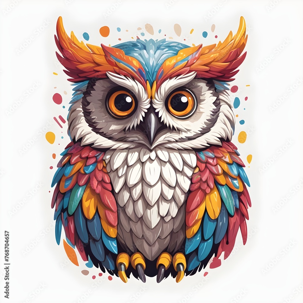 Fototapeta premium Majestic Multicolored Owl Portrait 