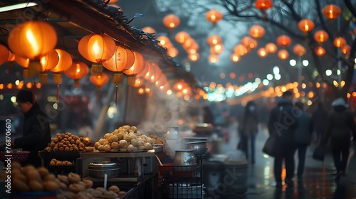 Vibrant Beijing Night Market: A Culinary Journey Through Glowing Lanterns and Delectable Dumplings