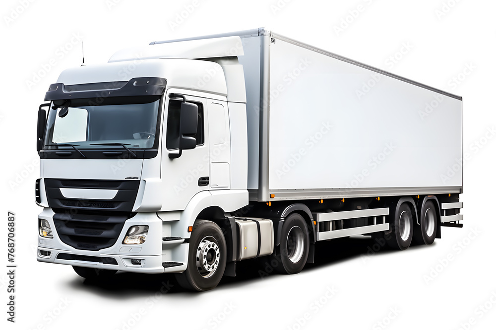 Transport truck isolated on white background