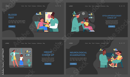 Child health check set. Vector illustration