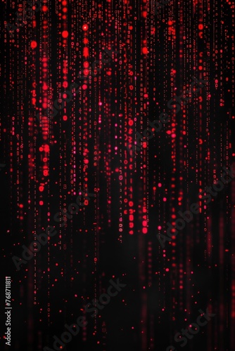 Red Digital Rain on Black Background