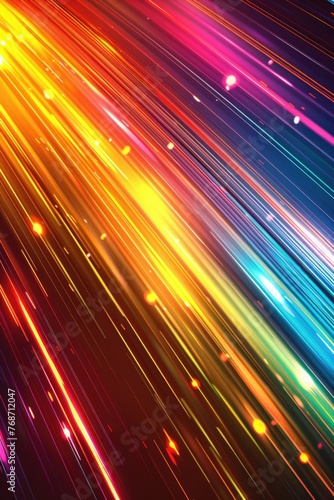 Luminous Diagonal Lines in Vibrant Colors Background