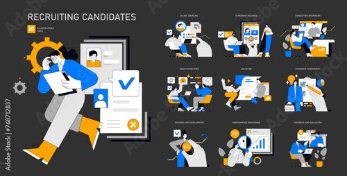 HR Process Set. Vector illustration
