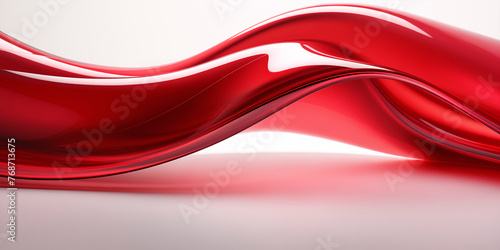 Background with elegant lines and curves forming an abstract movement in red. © MARCELO