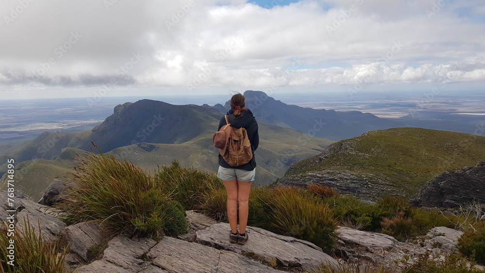 Fototapeta premium Female hiker in the mountains