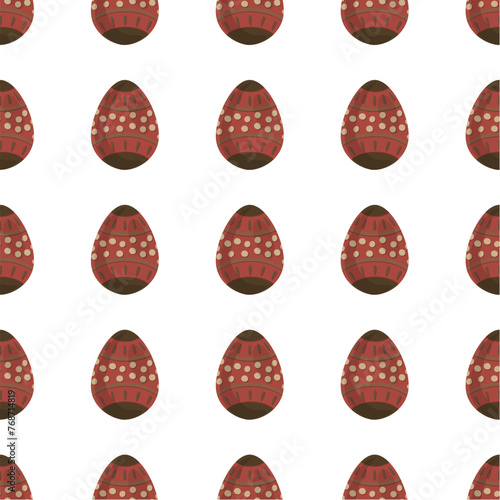 Illustration on theme seamless celebration holiday Easter with hunt colorful bright eggs