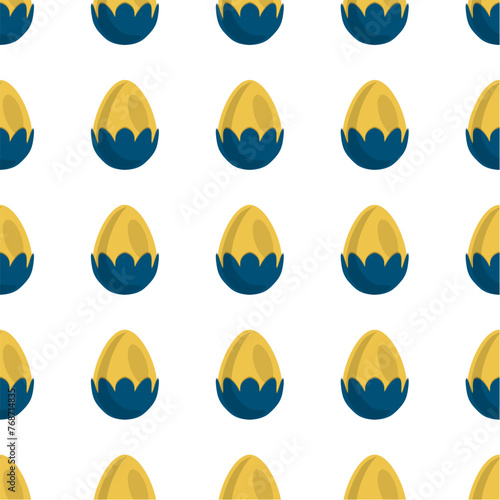 Illustration on theme seamless celebration holiday Easter with hunt colorful bright eggs