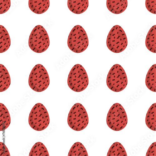Illustration on theme seamless celebration holiday Easter with hunt colorful bright eggs