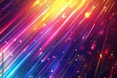 Radiant Color Streaks with Glowing Particles Wallpaper