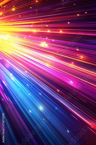 Radiant Color Streaks with Glowing Particles Wallpaper