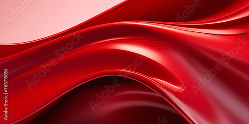 Background with elegant lines and curves forming an abstract movement in red. 