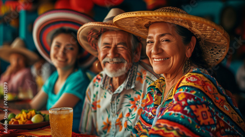 Multi-generational family enjoying a vibrant Cinco de Mayo celebration together