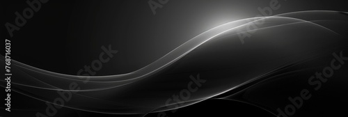 Abstract Black Waves on Dark Background