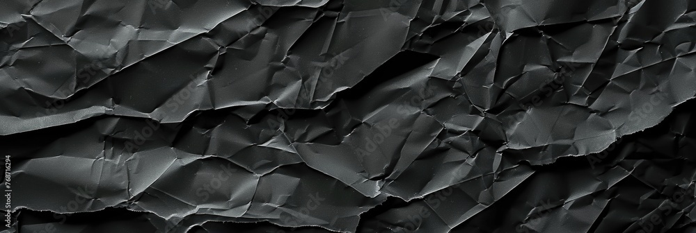 Obraz premium Textured Black Crumpled Paper Background
