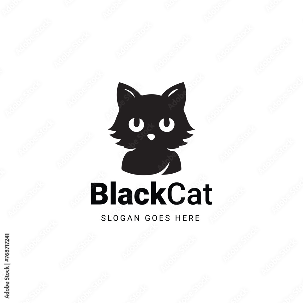 Simple and charming black cat logo design Simple and charming black cat logo design