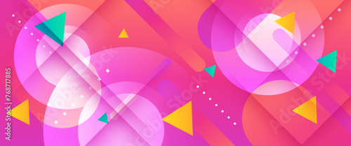 Colorful minimal geometric shape gradient abstract banner. For business banner, formal backdrop, prestigious voucher, luxe invite, wallpaper and background