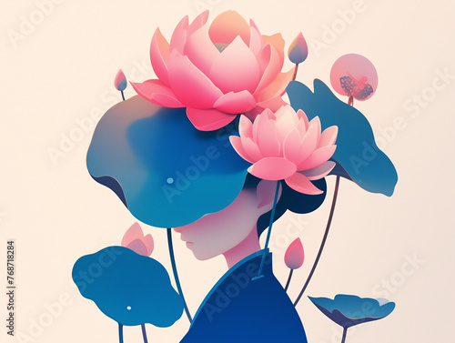 girl with lotus